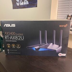 ASUS AX5400 WiFi 6 Gaming Router in Black and Blue